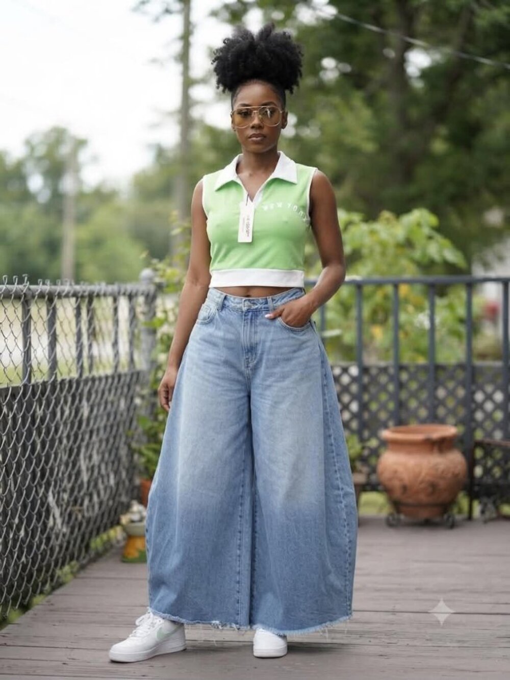Polo Crop Top Sleeveless Casual Athletic